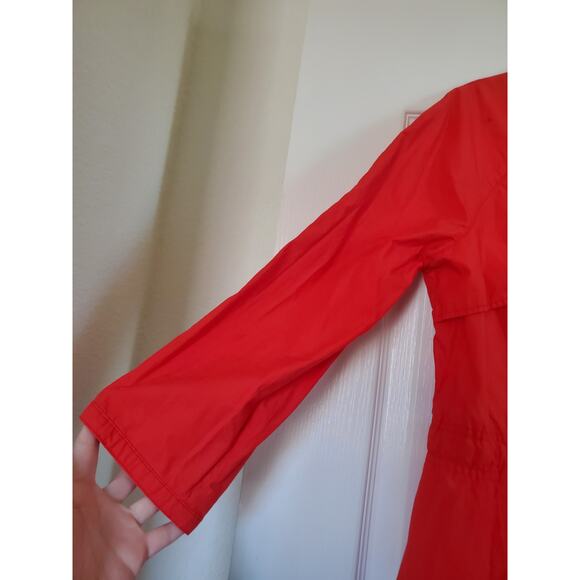 BB Dakota Lightweight Orange-Red Cotton Belted Pockets Jacket Dress, Size Large - Picture 4 of 15